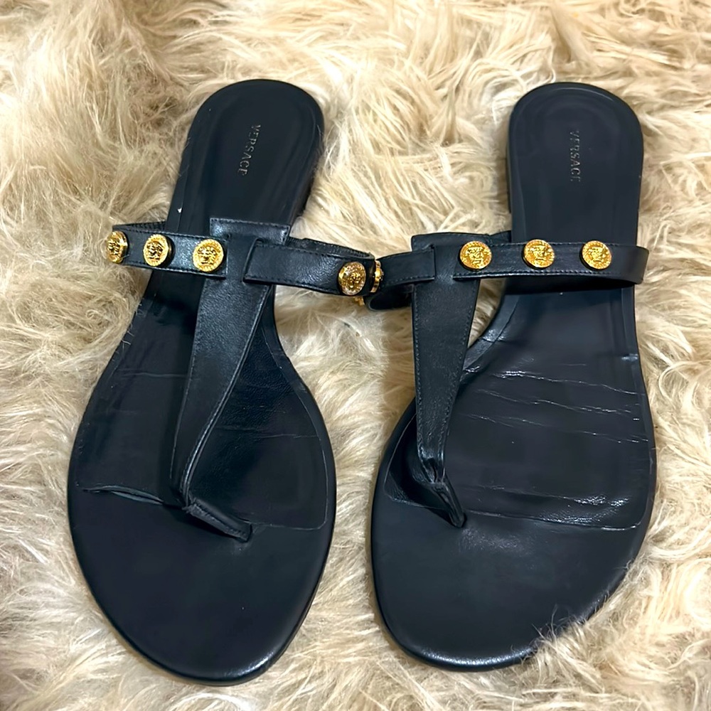 Versace black sandals